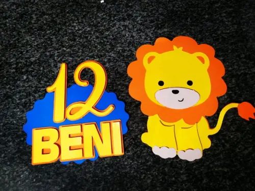 Topo De Bolo Leão Cute