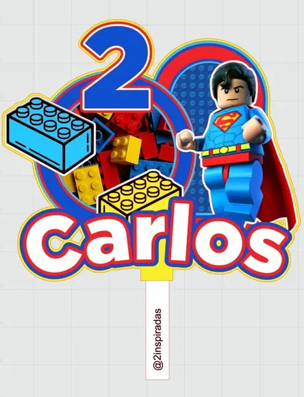 Topo de Bolo Lego