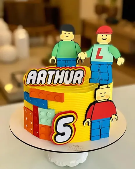 Topo de Bolo Lego