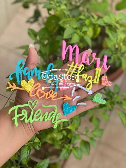 Topo de Bolo Lettering
