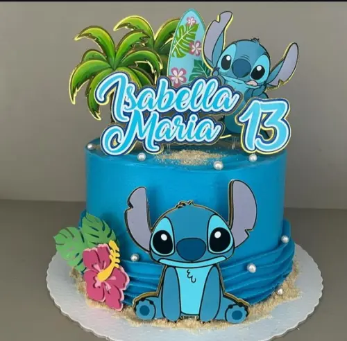Topo de Bolo Lilo e Sticht