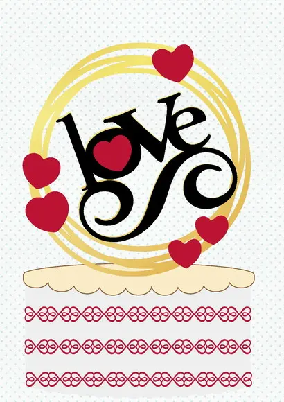 Topo de Bolo Love