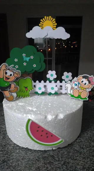 Topo de Bolo Magali e Cebolinha