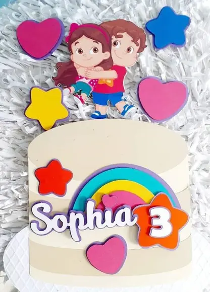 Topo de Bolo Maria Clara e Jp