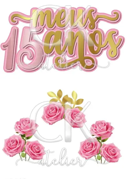 Topo de Bolo Meus 15 anos