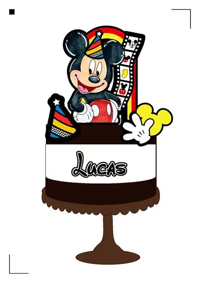 Topo de Bolo Mickey