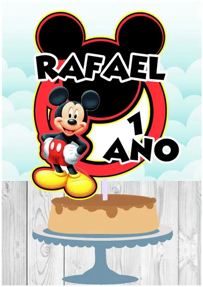 Topo de Bolo Mickey