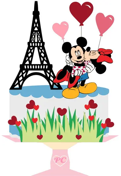 Topo de Bolo Mickey e Minnie