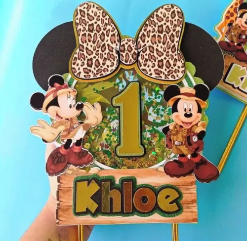 Topo de Bolo Mickey Safari