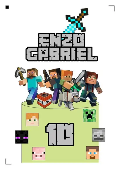Topo de Bolo Minecraft