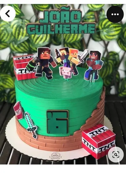 Topo de Bolo Minecraft