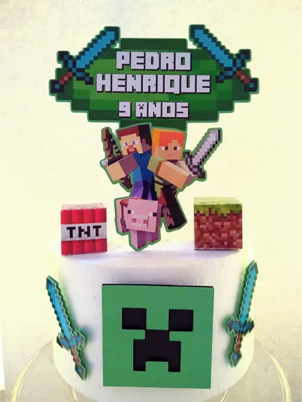 Topo de Bolo Minecraft