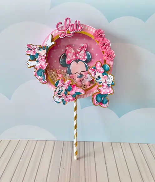 Topo de Bolo Minnie