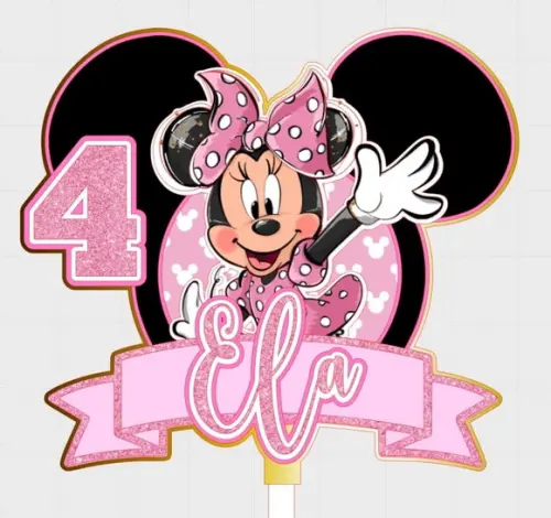 Topo de Bolo Minnie