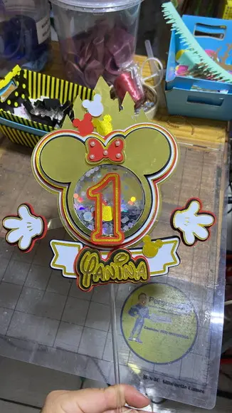 Topo de Bolo Minnie