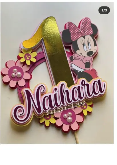 Topo de Bolo Minnie