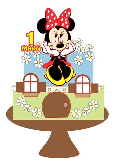 Topo de Bolo Minnie