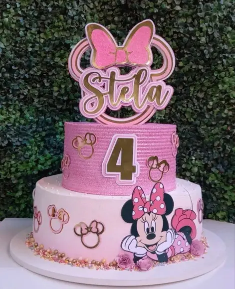 Topo de Bolo Minnie