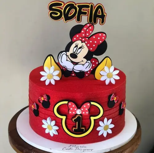 Topo de Bolo Minnie