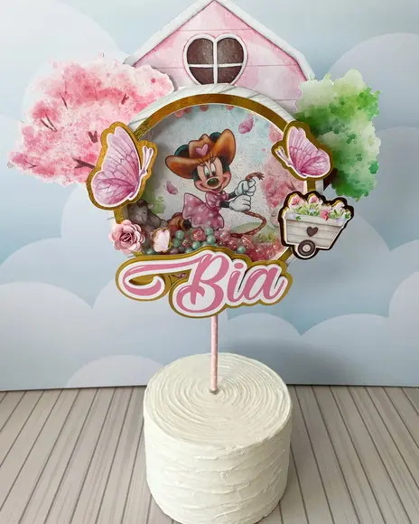 Topo de Bolo Minnie