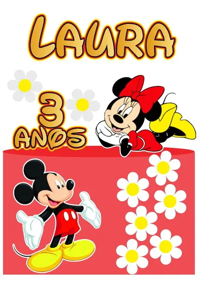 Topo de Bolo Minnie
