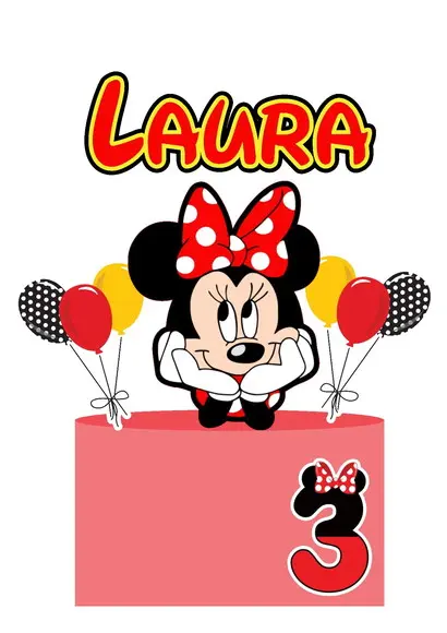 Topo de Bolo Minnie