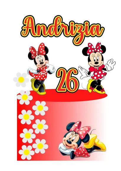 Topo de Bolo Minnie