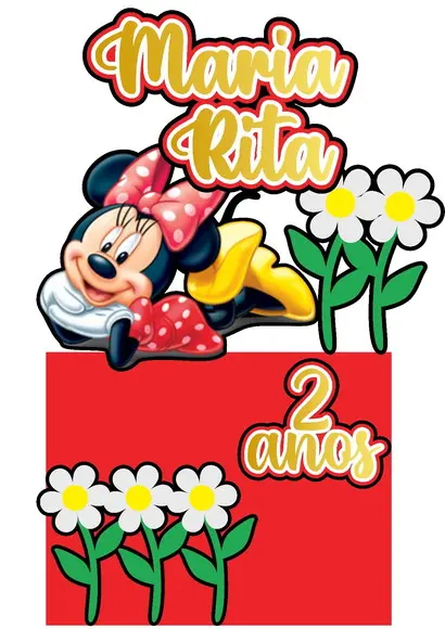 Topo de Bolo Minnie