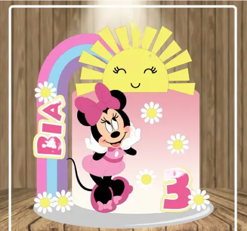 Topo de Bolo Minnie
