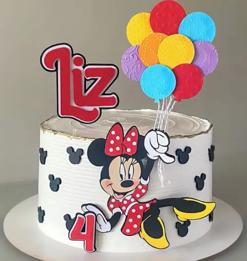 Topo de Bolo Minnie