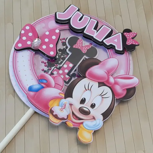 Topo de Bolo Minnie