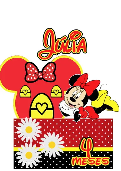 Topo de Bolo Minnie