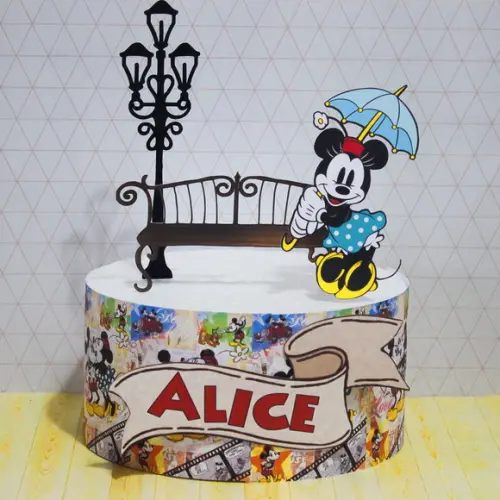 Topo de Bolo Minnie