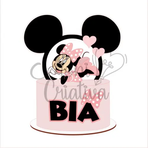 Topo de Bolo Minnie