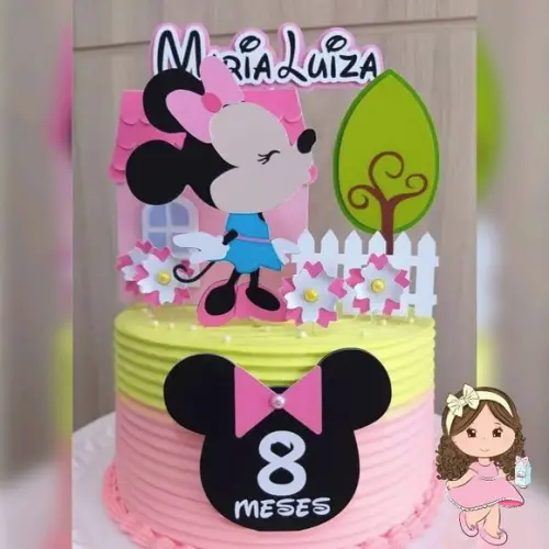 Topo de Bolo Minnie