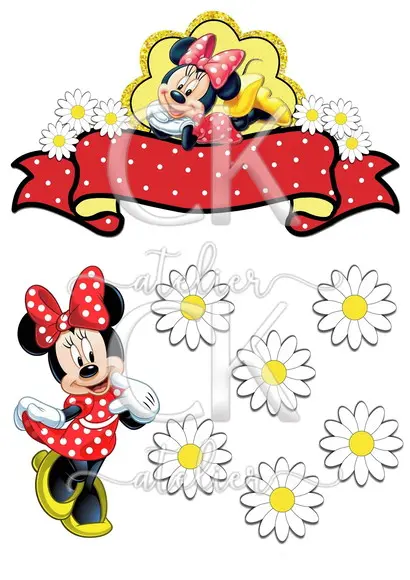 Topo de Bolo Minnie