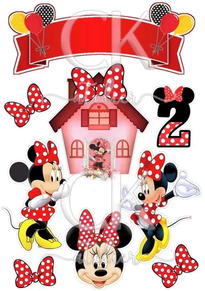 Topo de Bolo Minnie