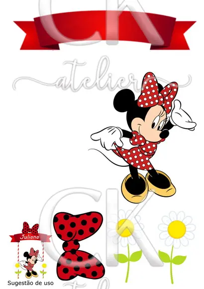 Topo de Bolo Minnie