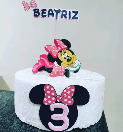 Topo de Bolo Minnie
