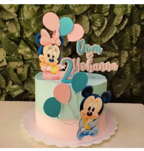 Topo de Bolo Minnie e Mickey Baby