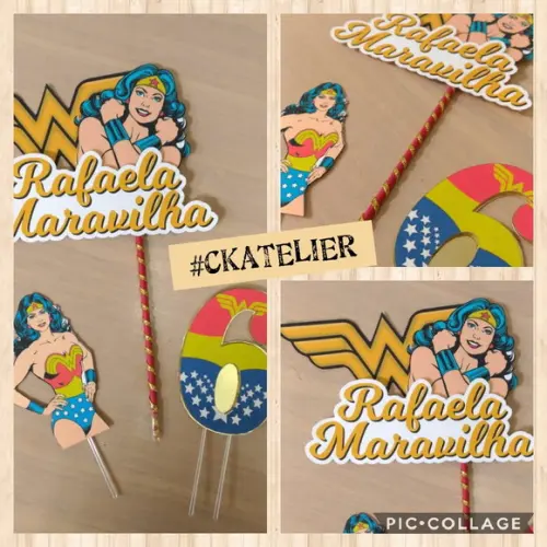 Topo de Bolo Mulher Maravilha