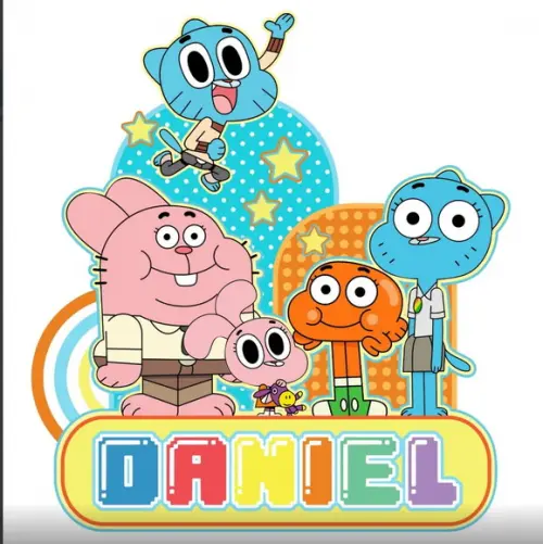 Topo de Bolo Mundo de Gumball