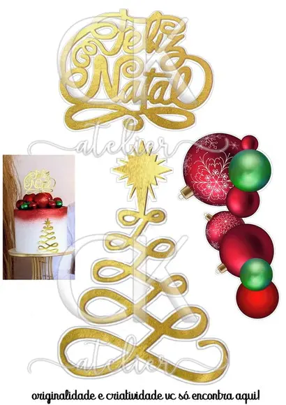 Topo de Bolo Natal