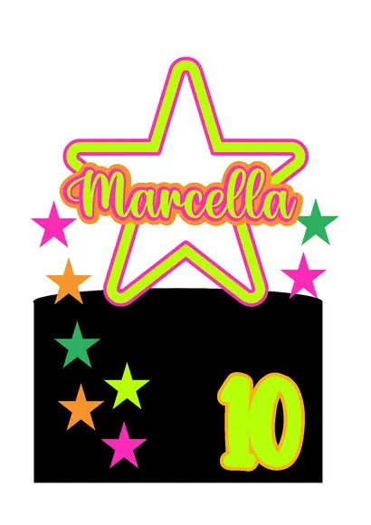 Topo de Bolo Neon