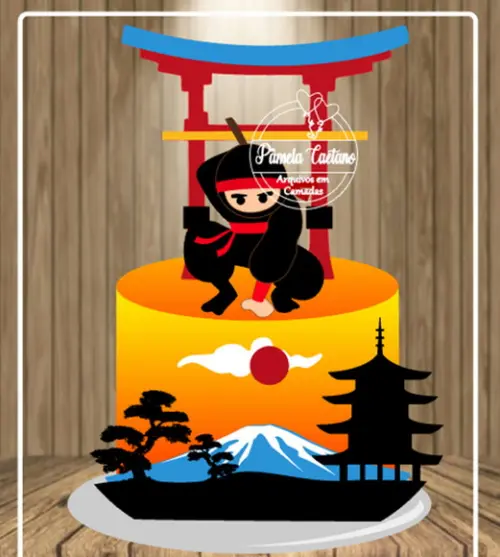 Topo de Bolo Ninja