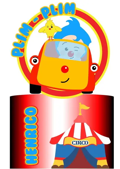 Topo de Bolo Palhaço Plim Plim