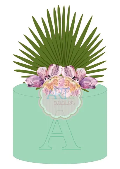Topo de Bolo Palm Leaf Astromelia