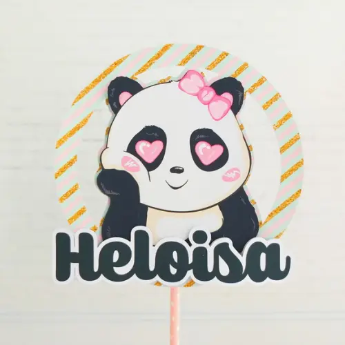 Topo de Bolo Panda