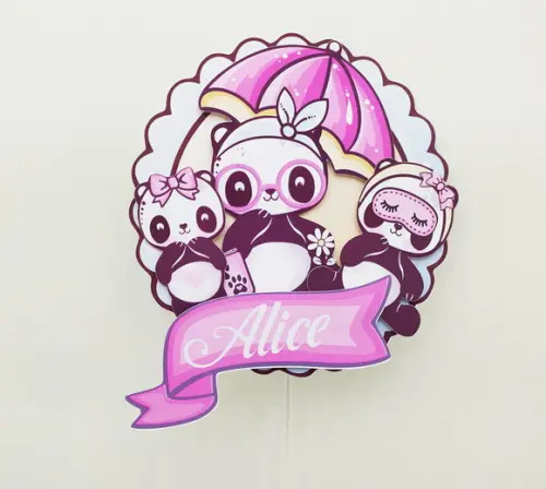 Topo de Bolo Panda