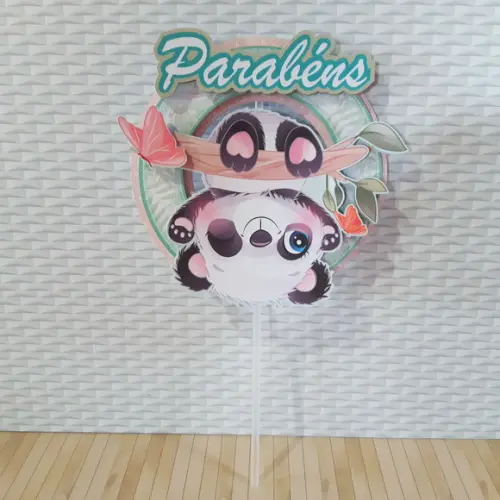 Topo de Bolo Panda